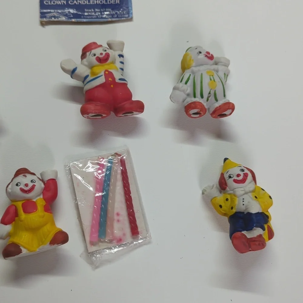Porcelain Clown Candle Holder Set of 6 House of Lloyd Clown cake topper